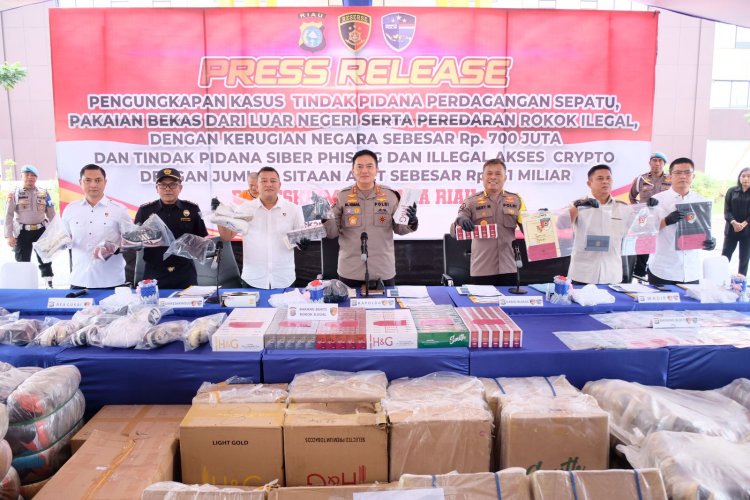 Polda Riau Berhasil Menyita Barang Bukti Tindak Kejahatan Besar di Riau, Kerugian Negara Mencapai Miliyaran